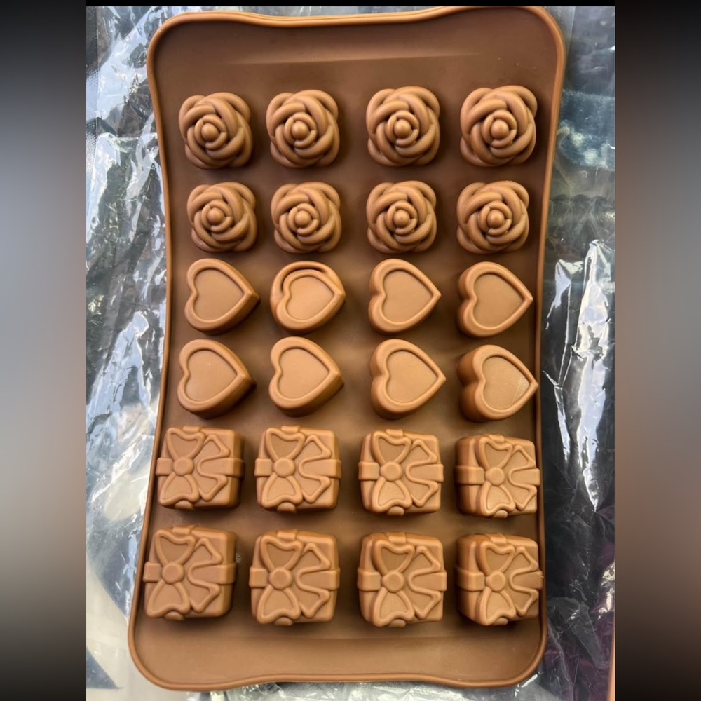 heart, present, flower  Silicone Chocolate Molds